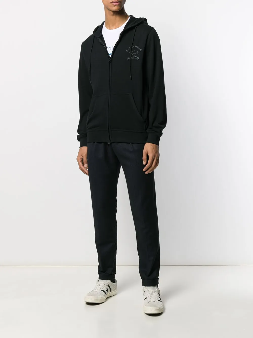 Logo Printed Hooded Casual Jacket