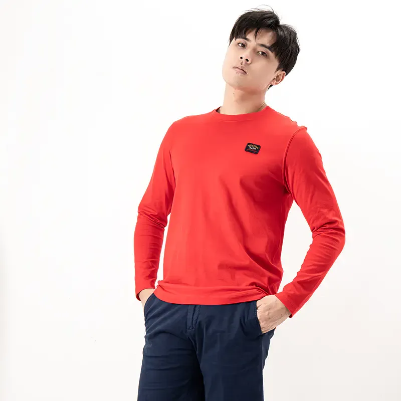 T-Shirt With Round Neck And Long Sleeves