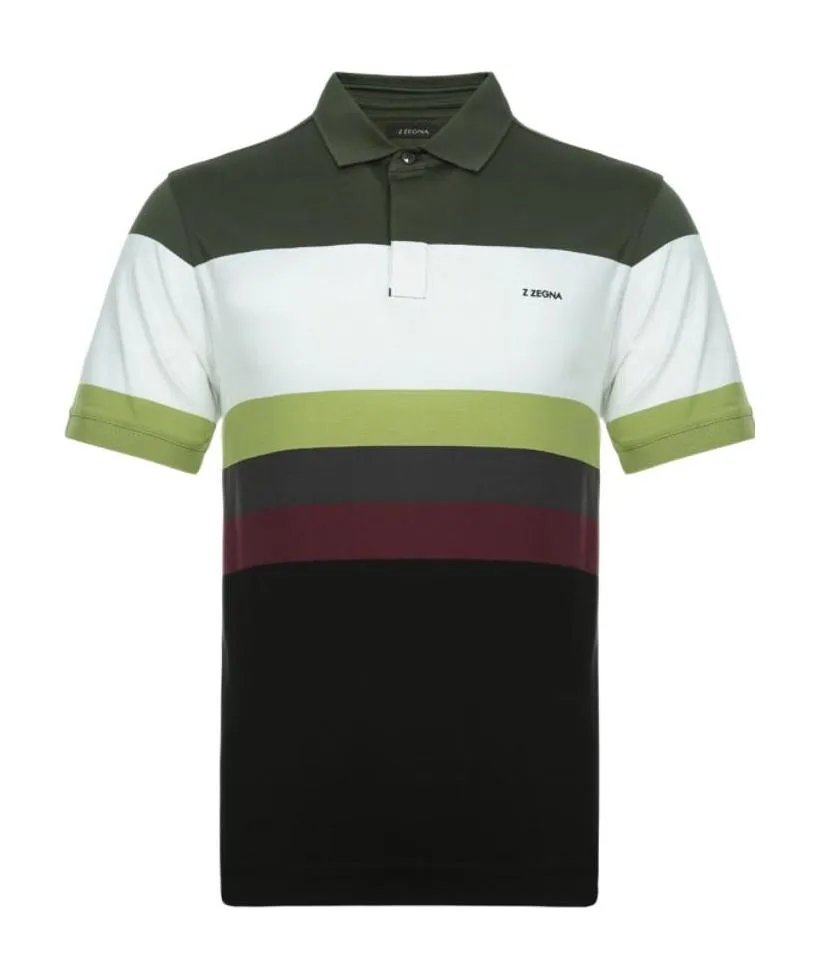 Polo Shirt With Color Stripes