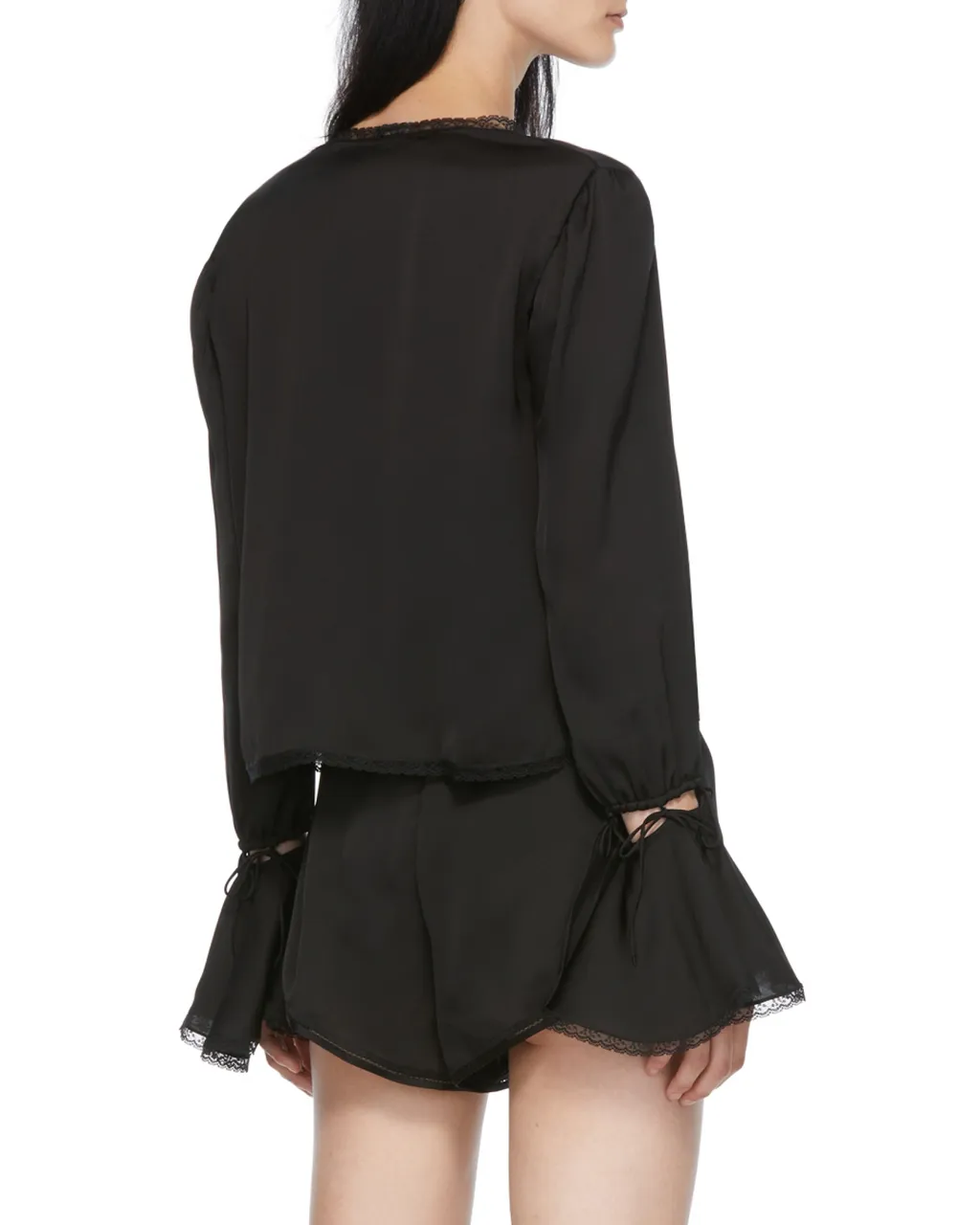 Lace-Detail Silk Blouse