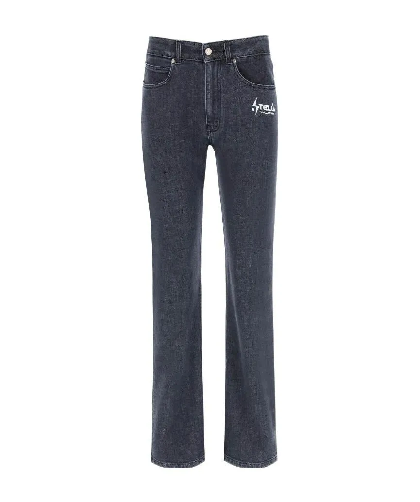 Stella Mccartney Logo Printed Straight Leg Jeans