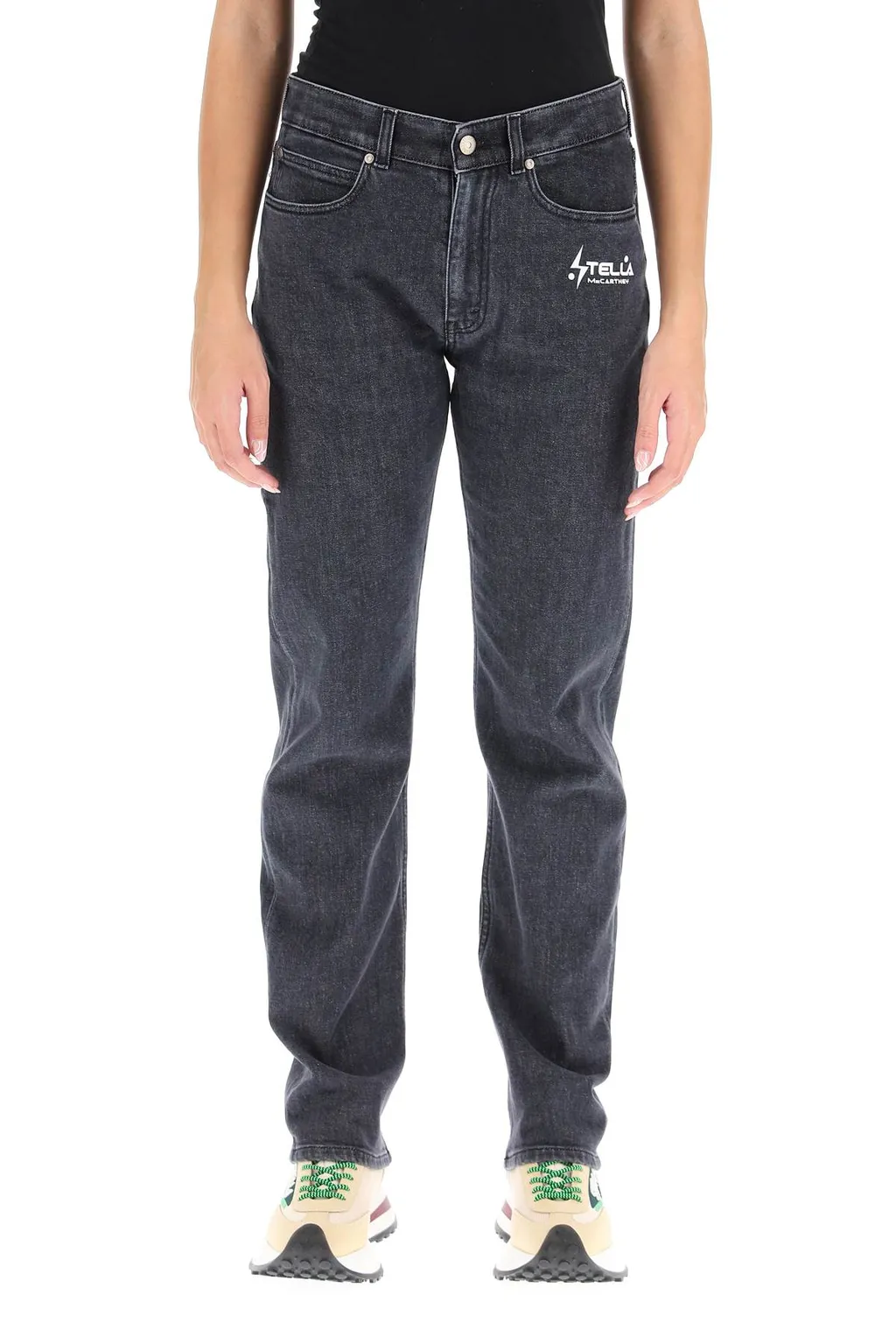 Stella Mccartney Logo Printed Straight Leg Jeans