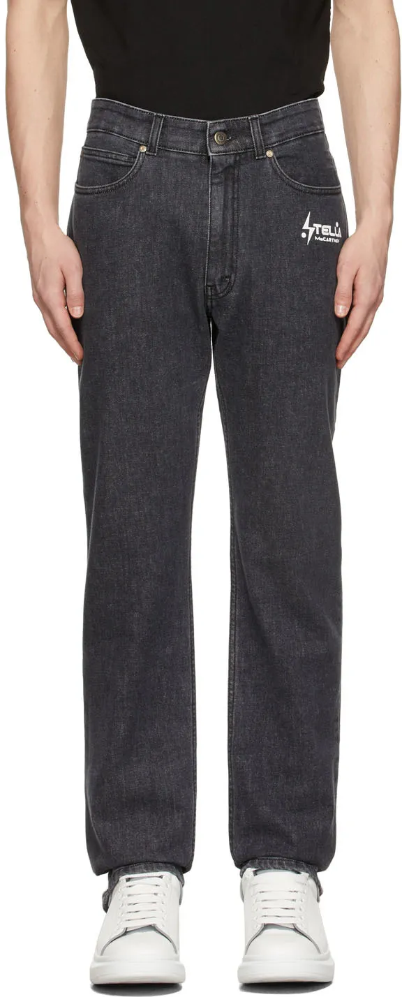 Stella Mccartney Logo Printed Straight Leg Jeans