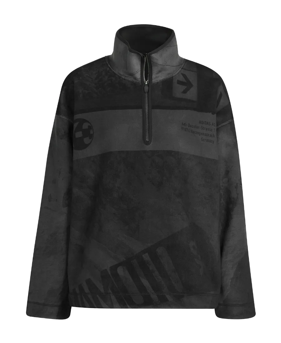 Y-3 Logo Printed Half-Zipped Sweater