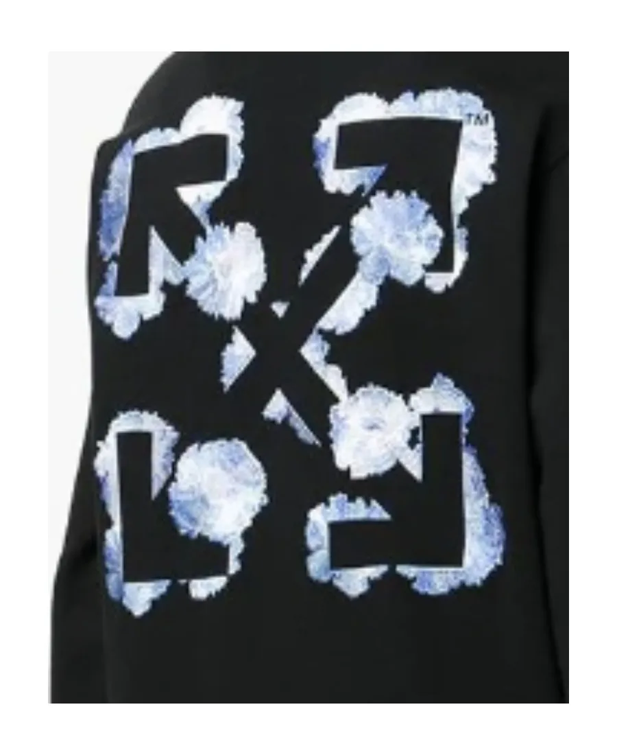 Off-White Floral Print Sweater Dress