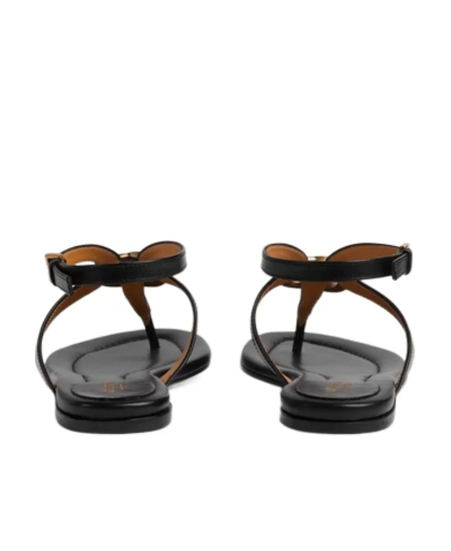 Double G Leather Thong Sandals