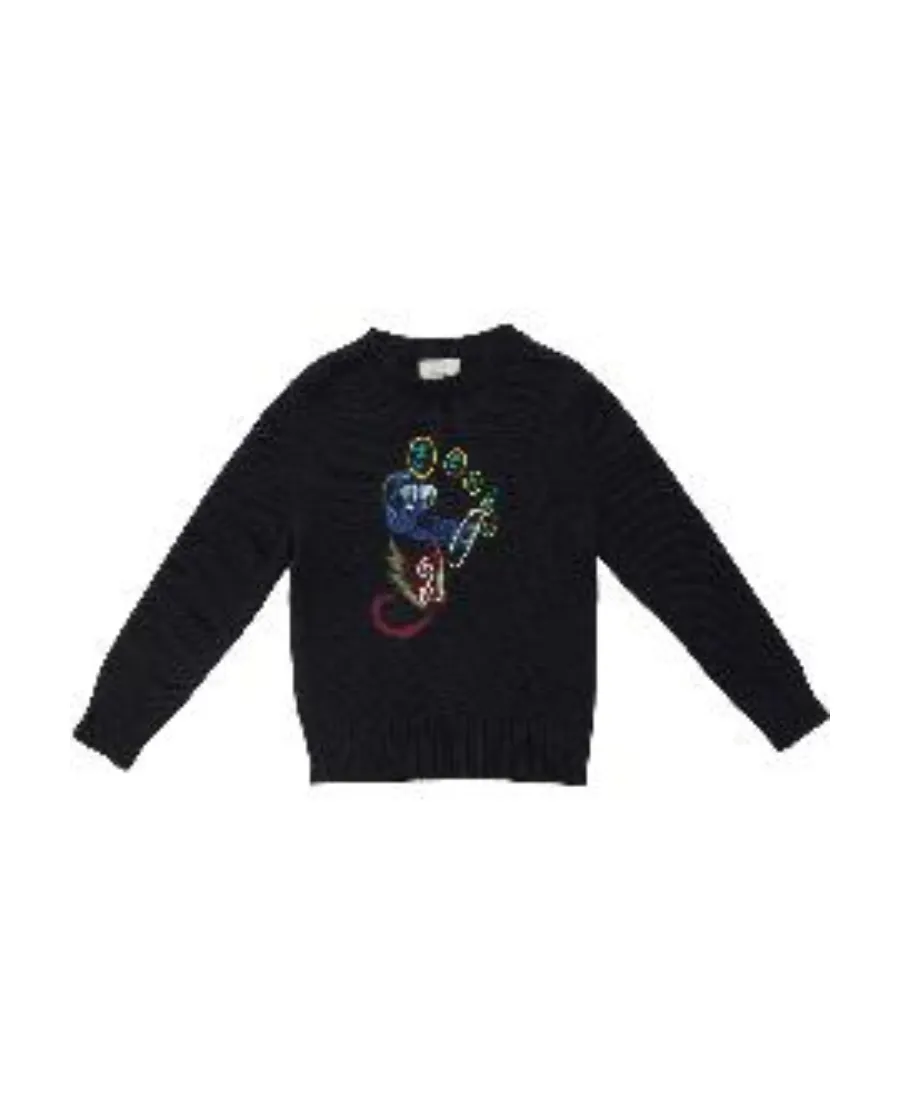 Knitted Floral Pullover