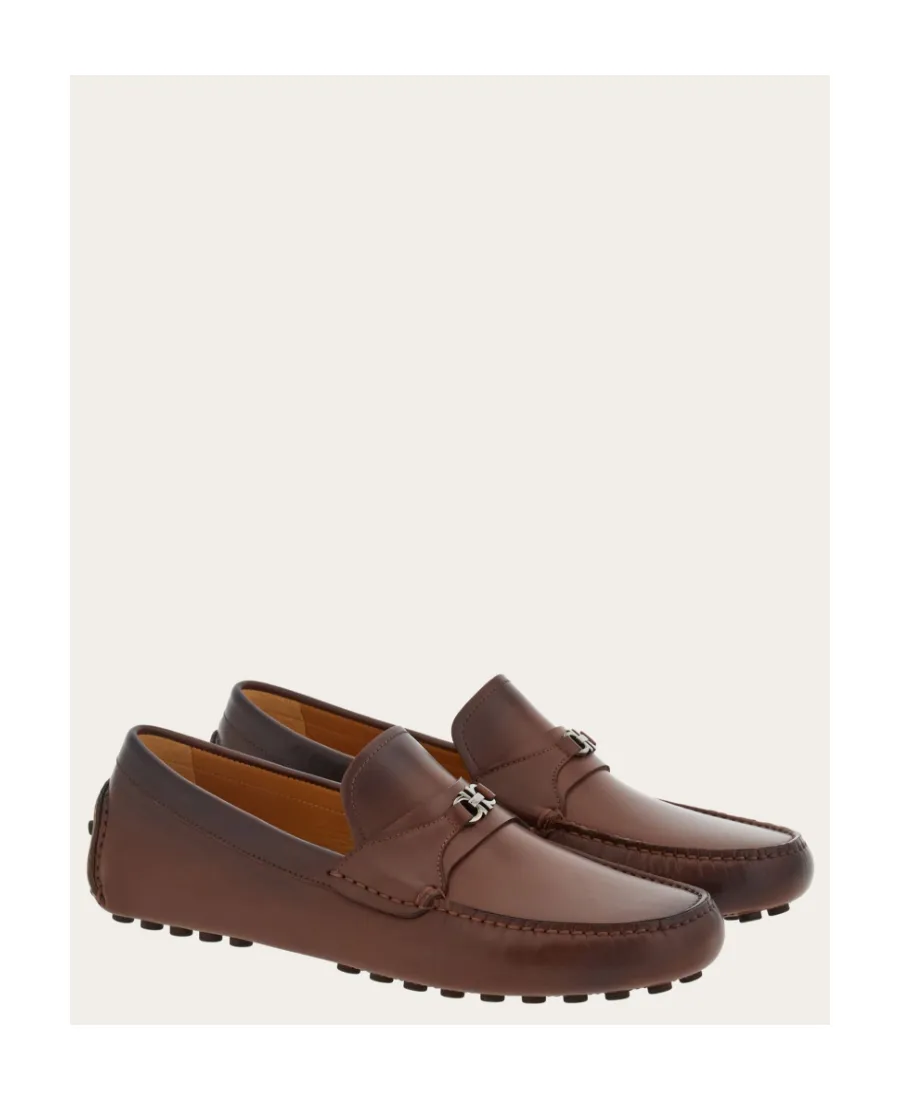Salvatore Ferragamo Gancini Plaque Slip-On Loafers