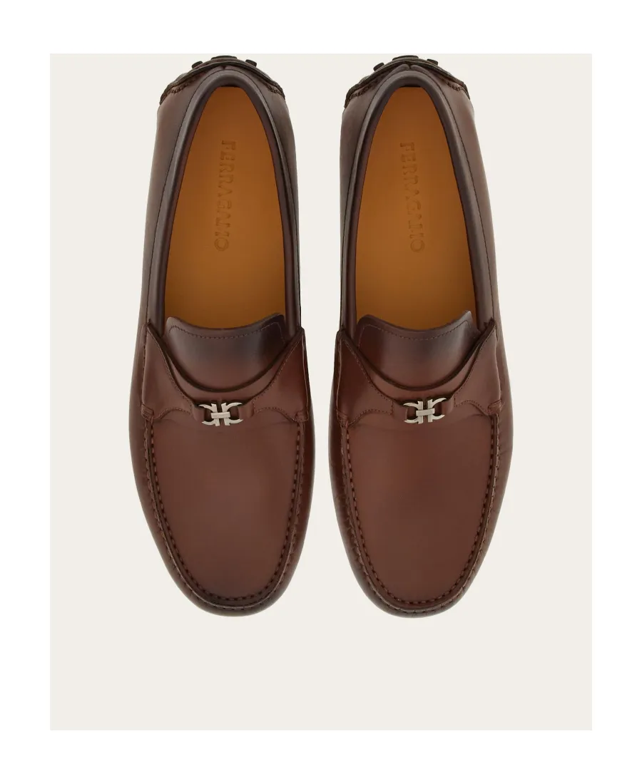 Salvatore Ferragamo Gancini Plaque Slip-On Loafers