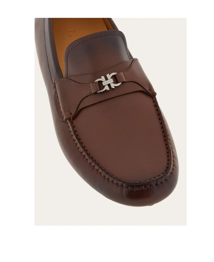 Salvatore Ferragamo Gancini Plaque Slip-On Loafers