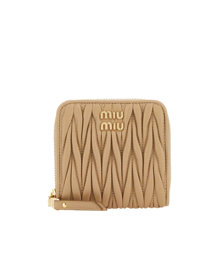 Matelassé-Effect Leather Wallet