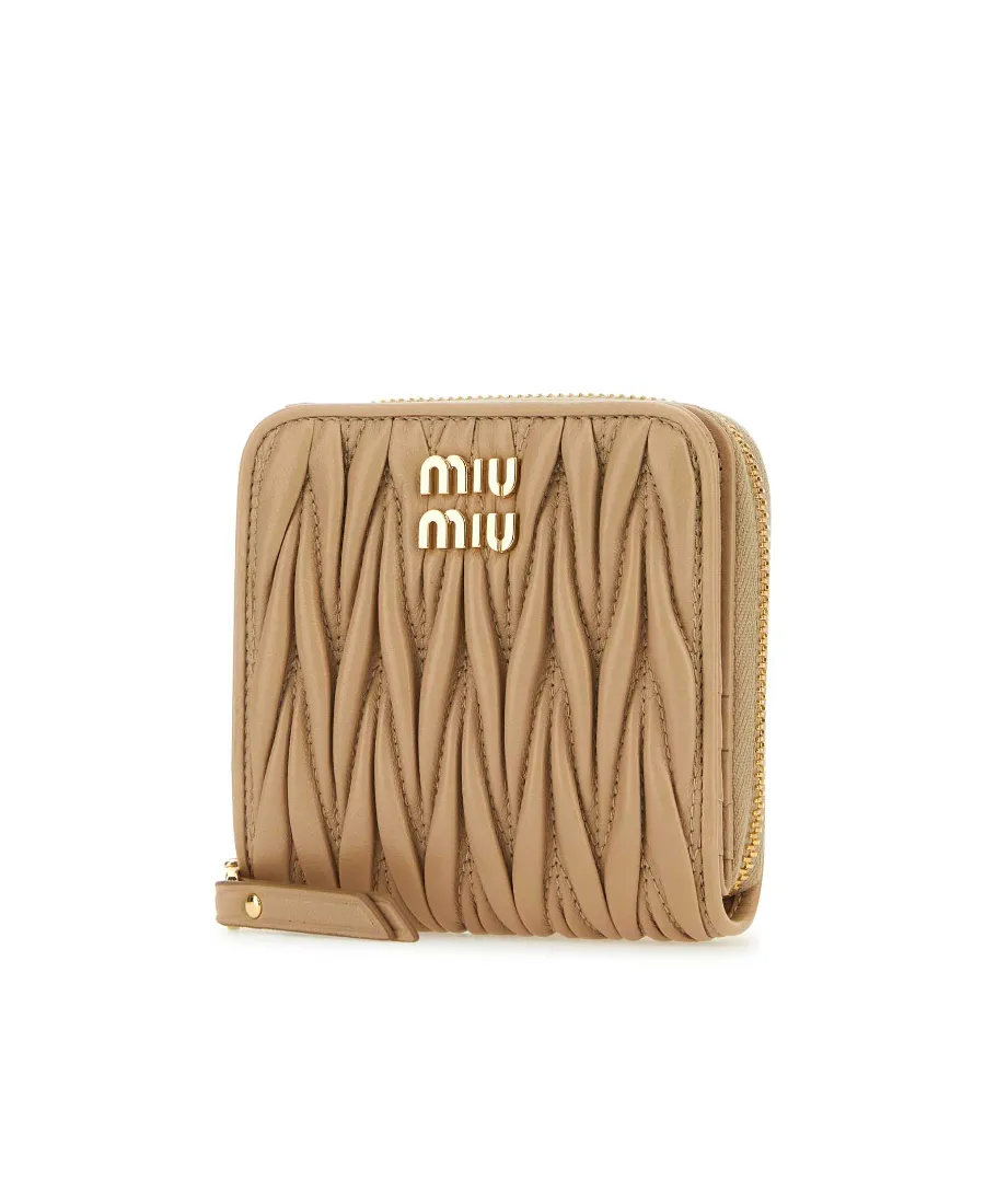 Matelassé-Effect Leather Wallet