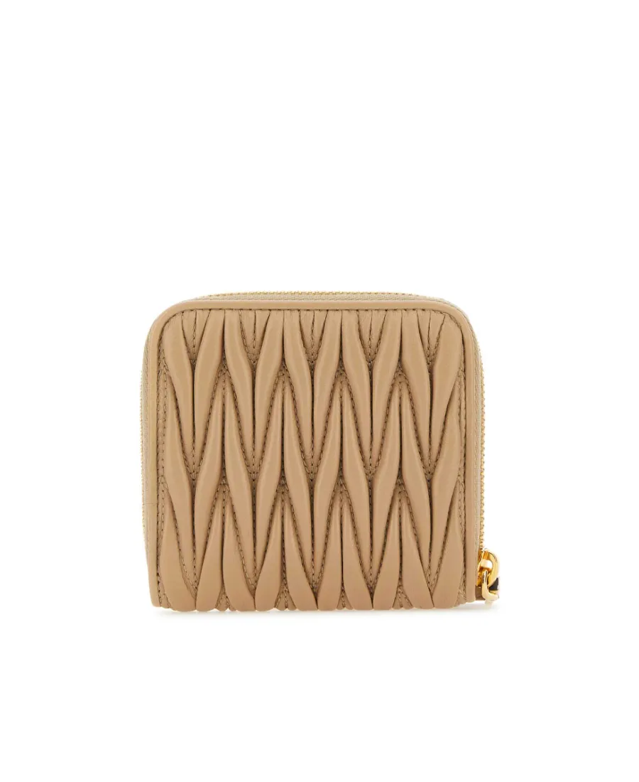 Matelassé-Effect Leather Wallet