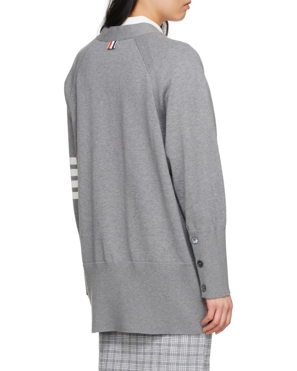 Thom Browne 4-Bar Long Sleeved Knit Cardigan