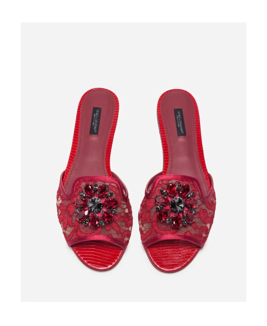 Dolce & Gabbana Bianca Lace Detailed Sandals