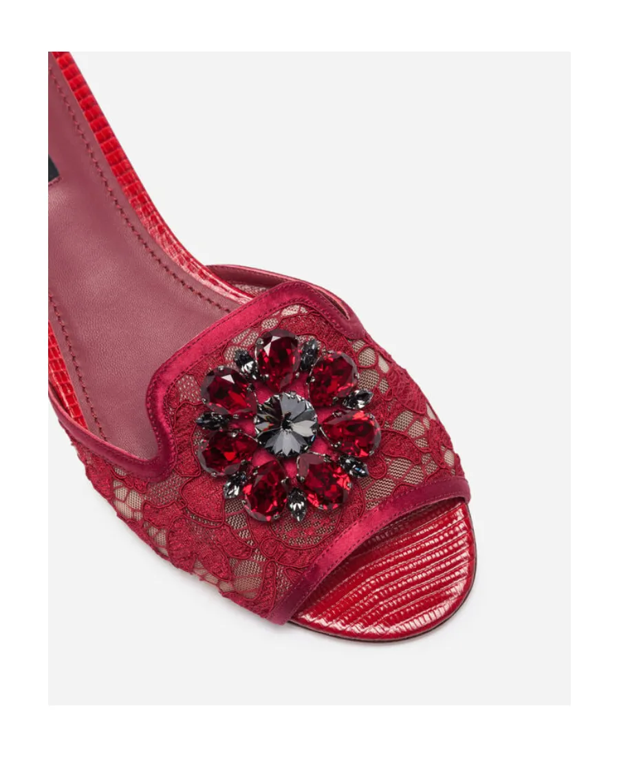 Dolce & Gabbana Bianca Lace Detailed Sandals