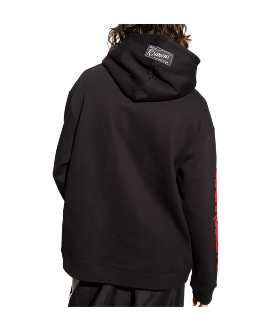 Raf Simons Logo Embroidered Drawstring Hoodie