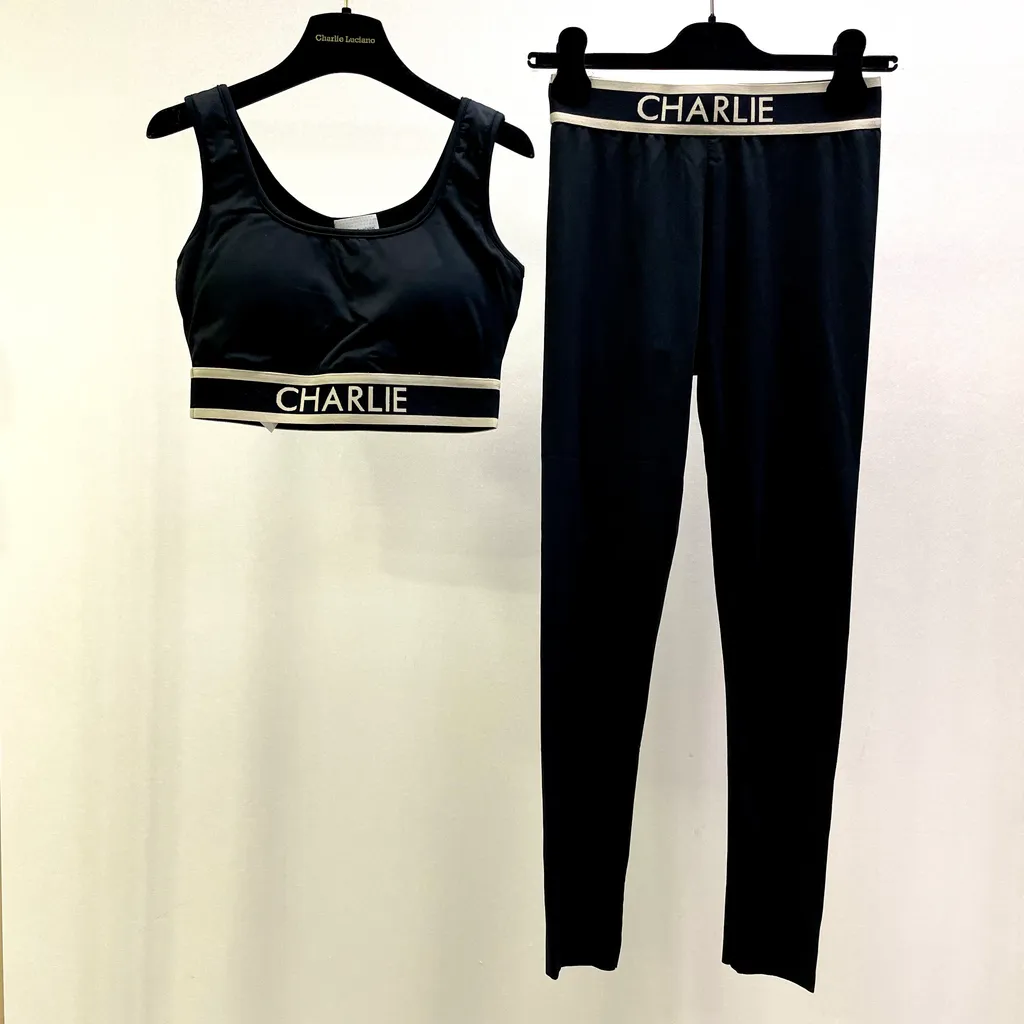 Black Logo Webbing Casual Pants