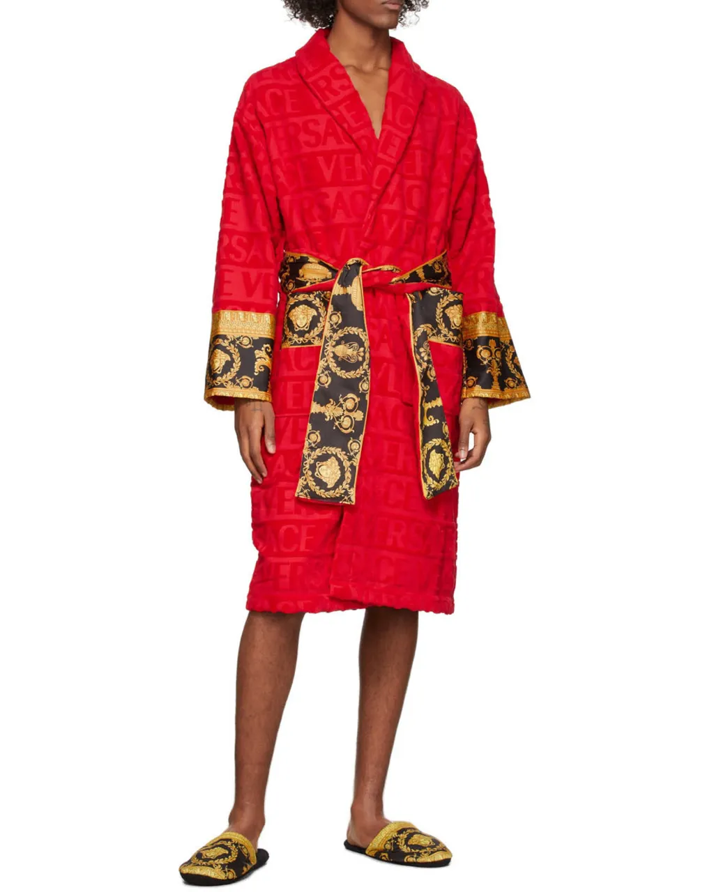 Versace Barocco Detailed Bathrobe