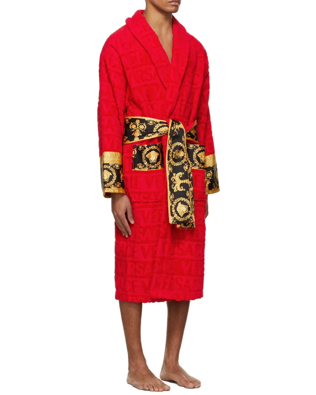 Versace Barocco Detailed Bathrobe