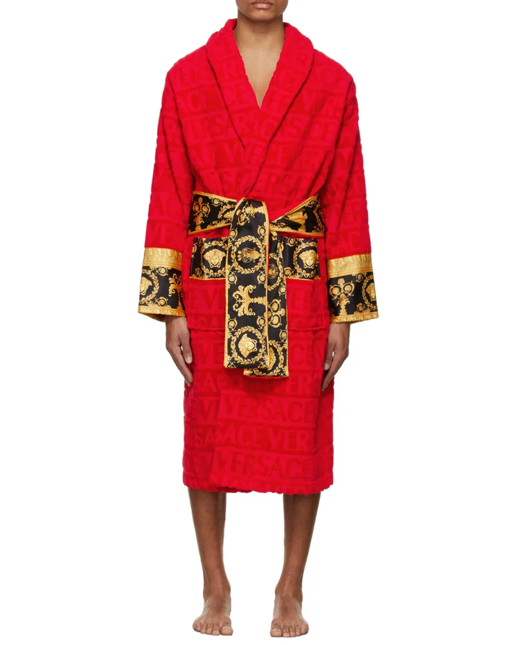 Versace Barocco Detailed Bathrobe