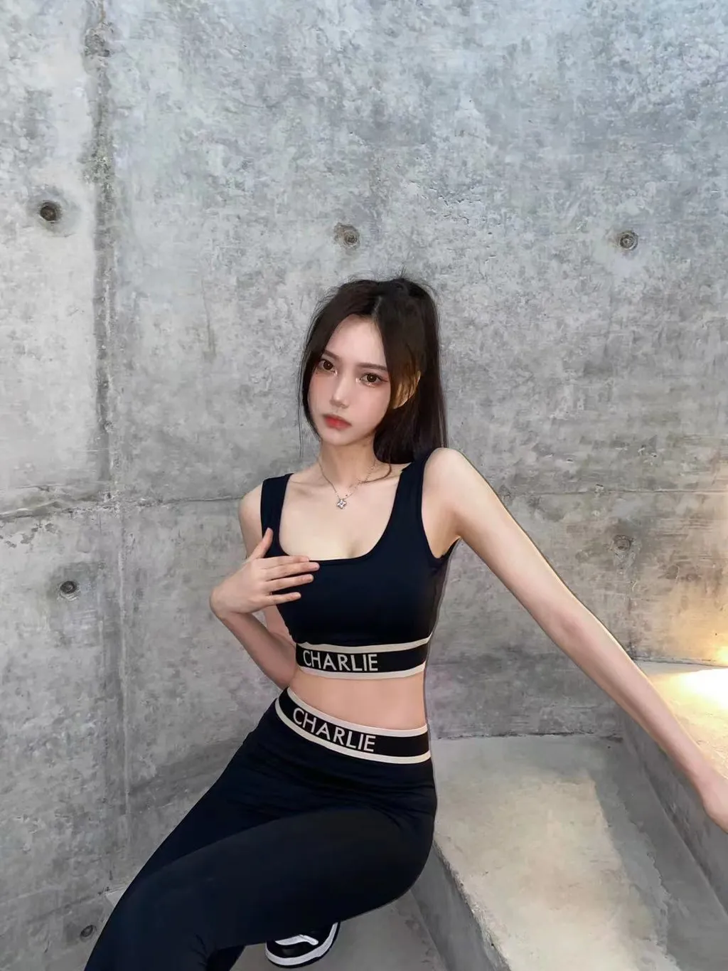 Black Logo Vest Top