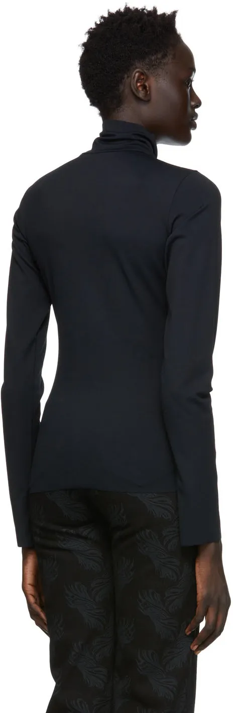 High-Neck Studded Long Sleeve Top