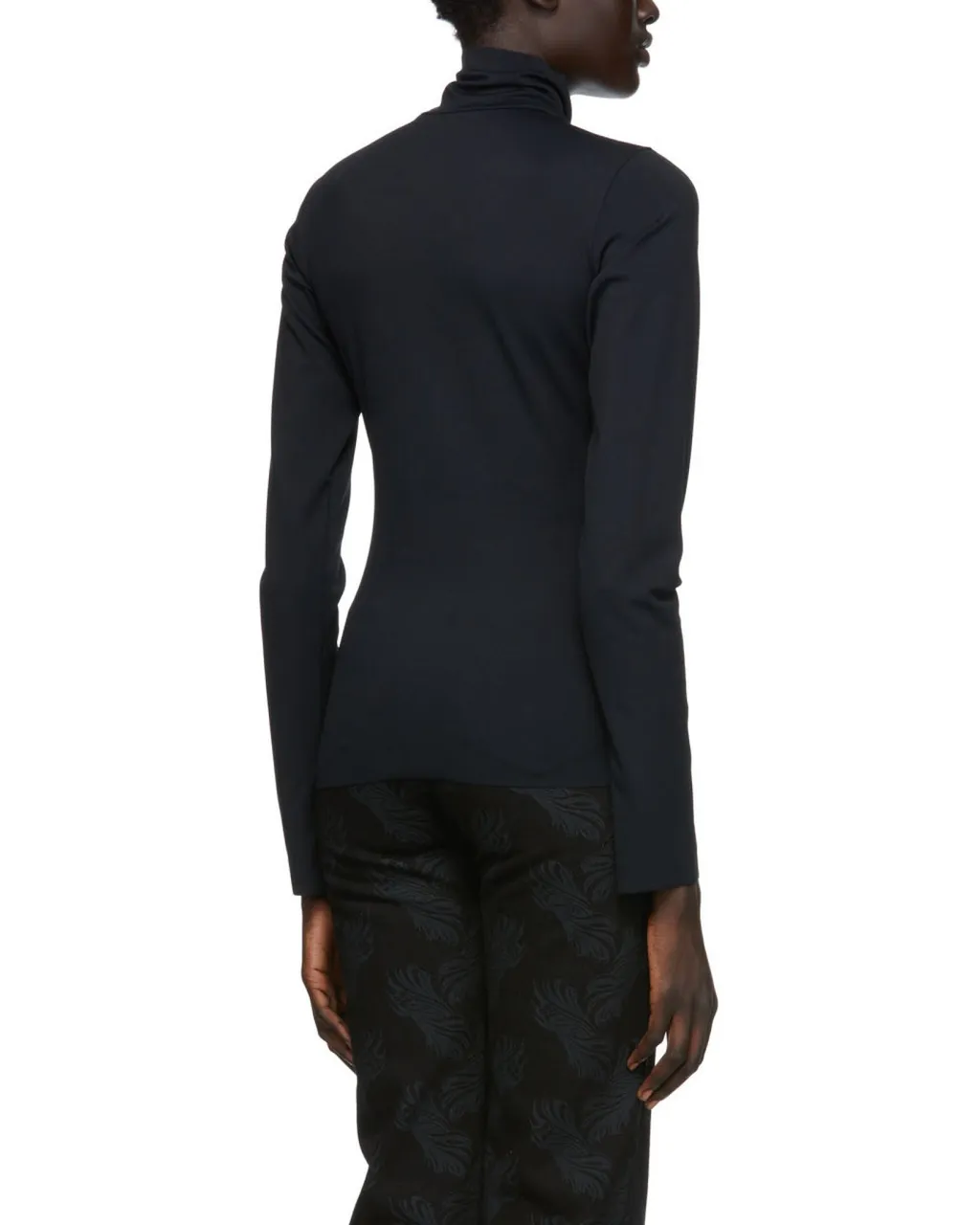 High-Neck Studded Long Sleeve Top