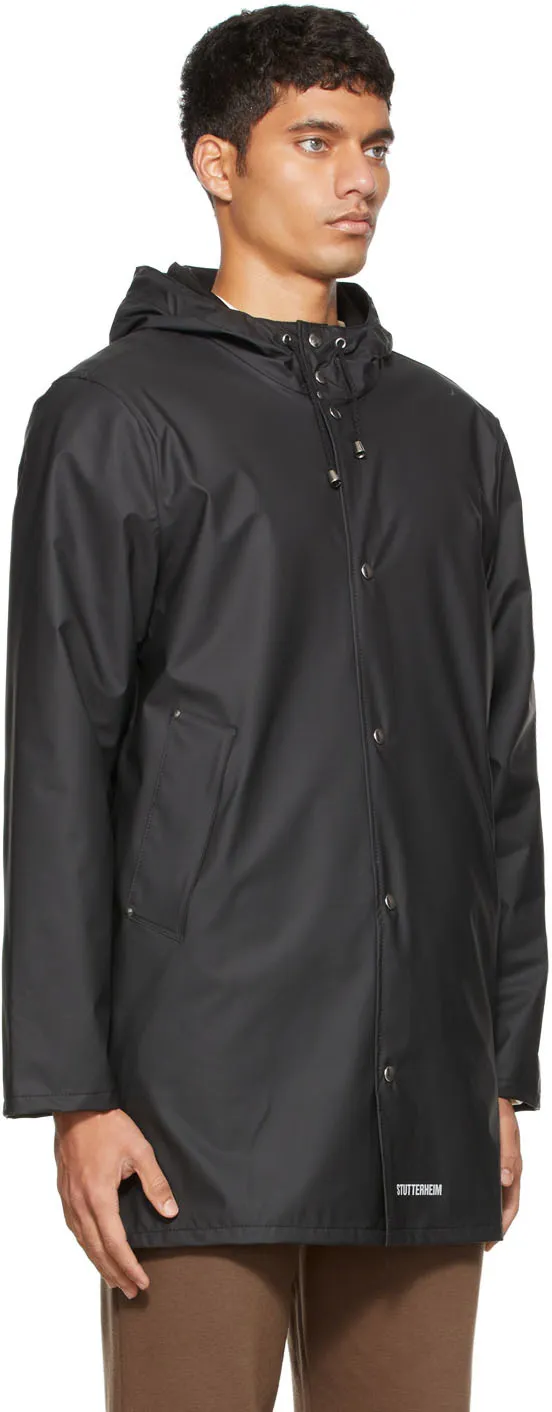 Black Rope Hood Overcoat