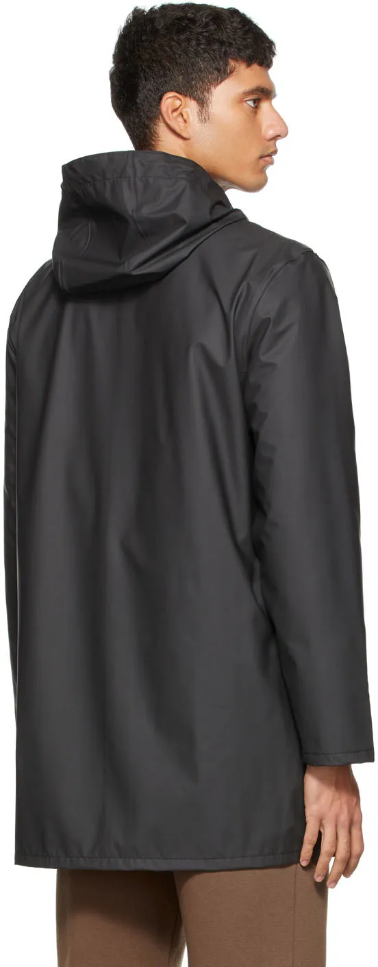 Black Rope Hood Overcoat