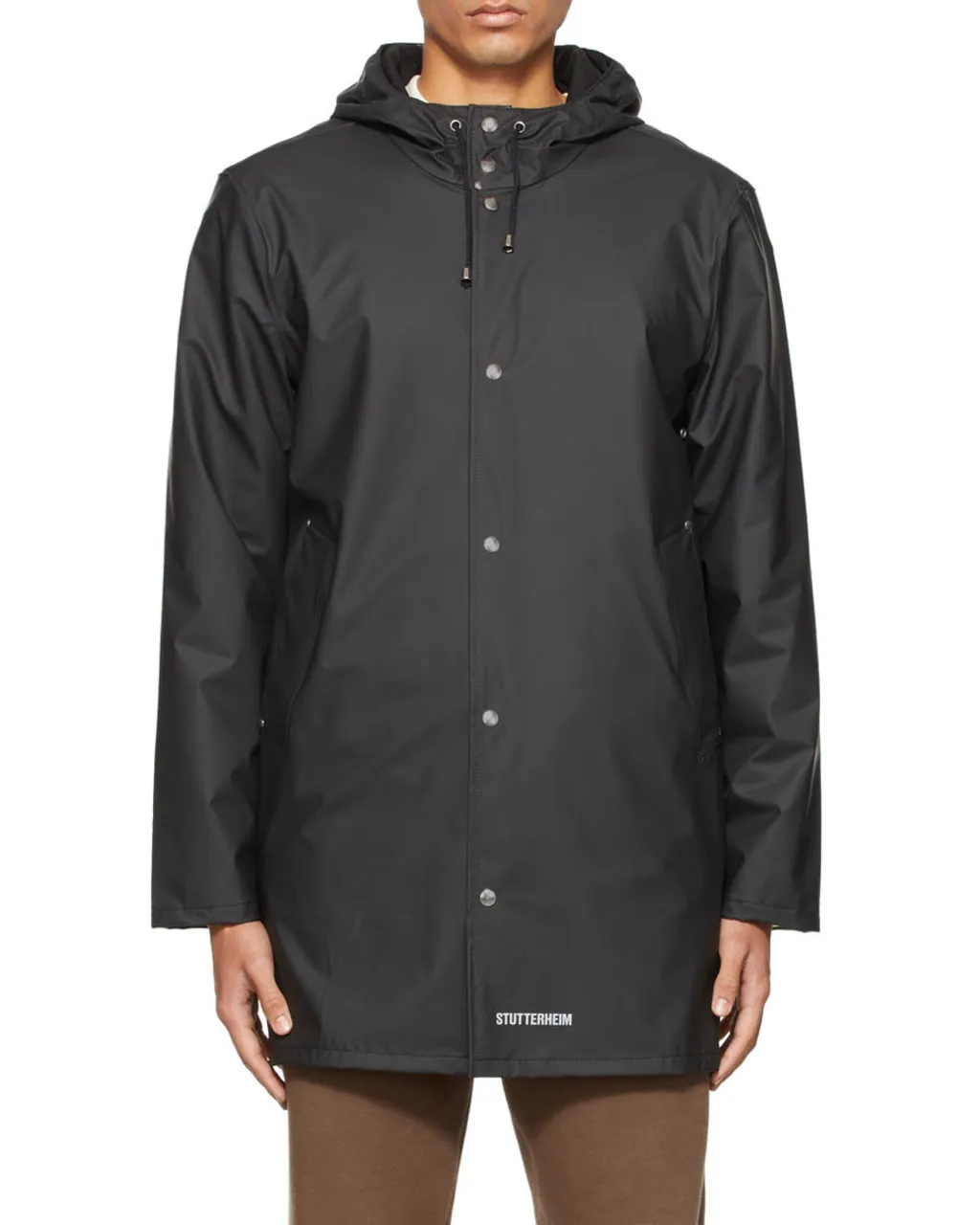 Black Rope Hood Overcoat