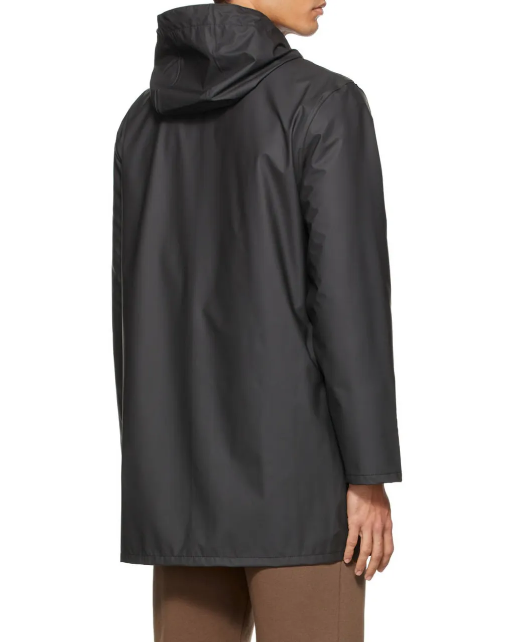Black Rope Hood Overcoat