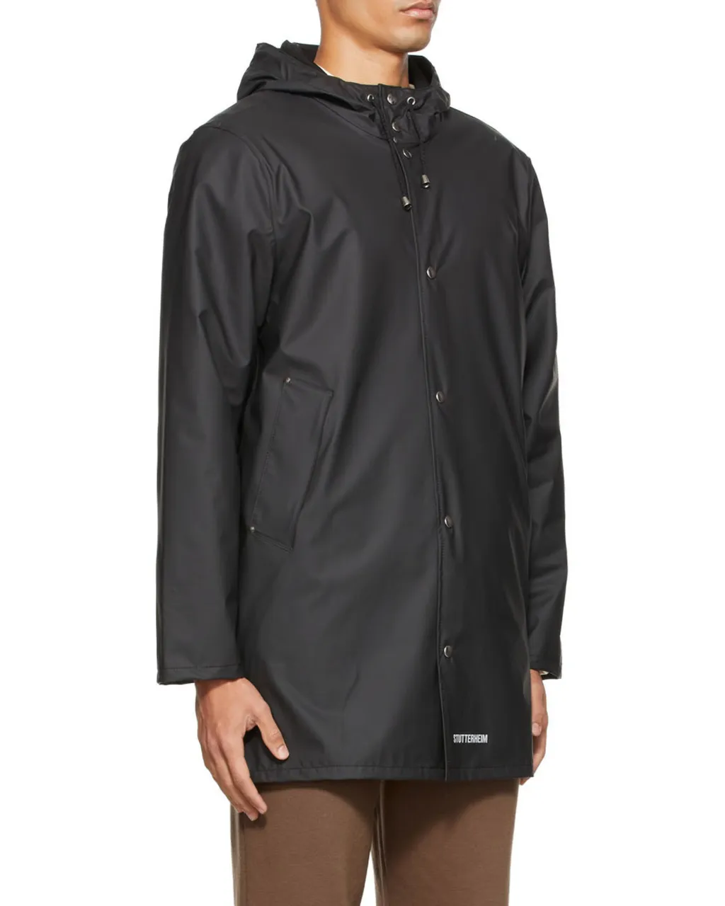 Black Rope Hood Overcoat