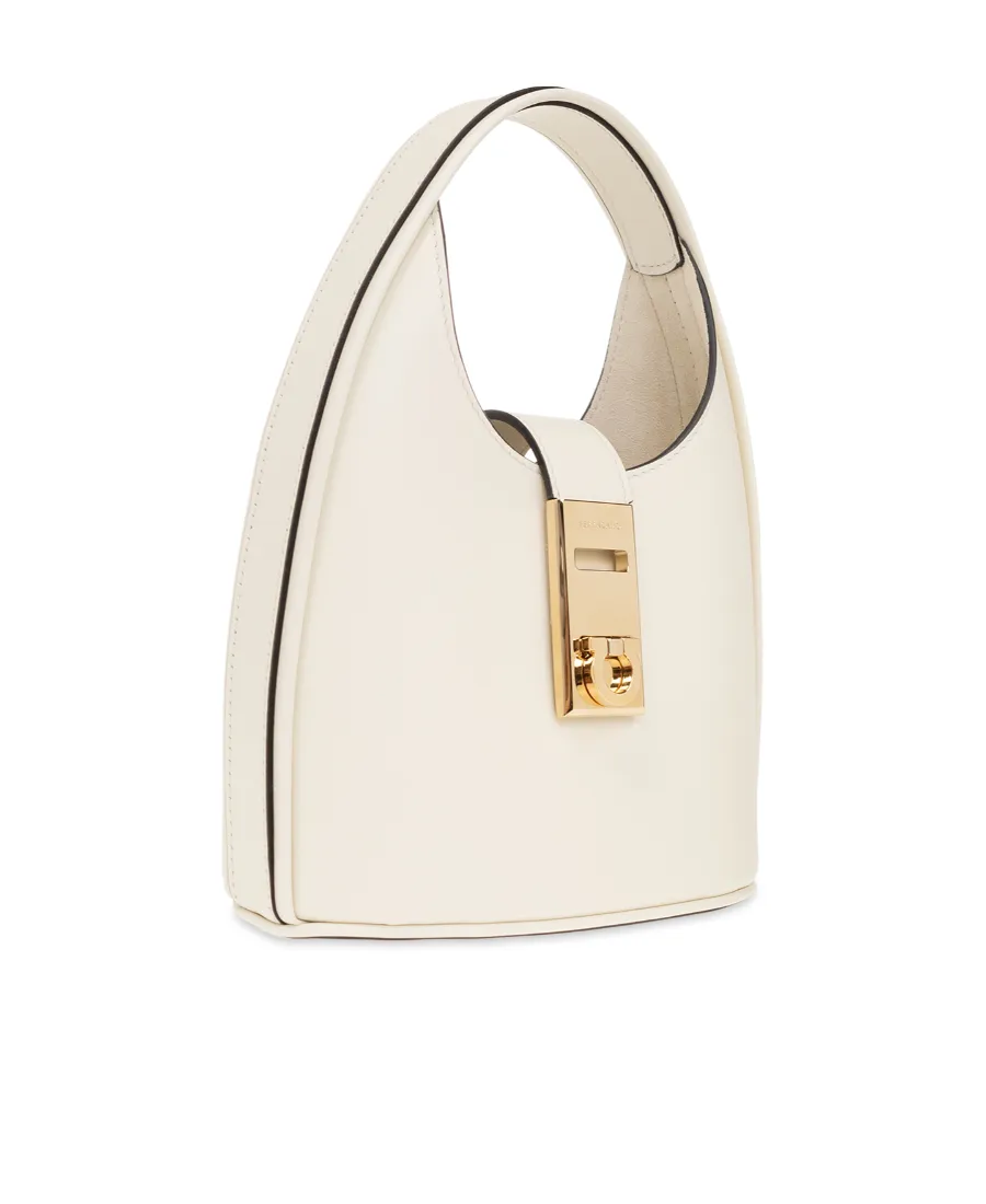 Salvatore Ferragamo Gancini-Buckle Logo-Engraved Mini Hobo Bag