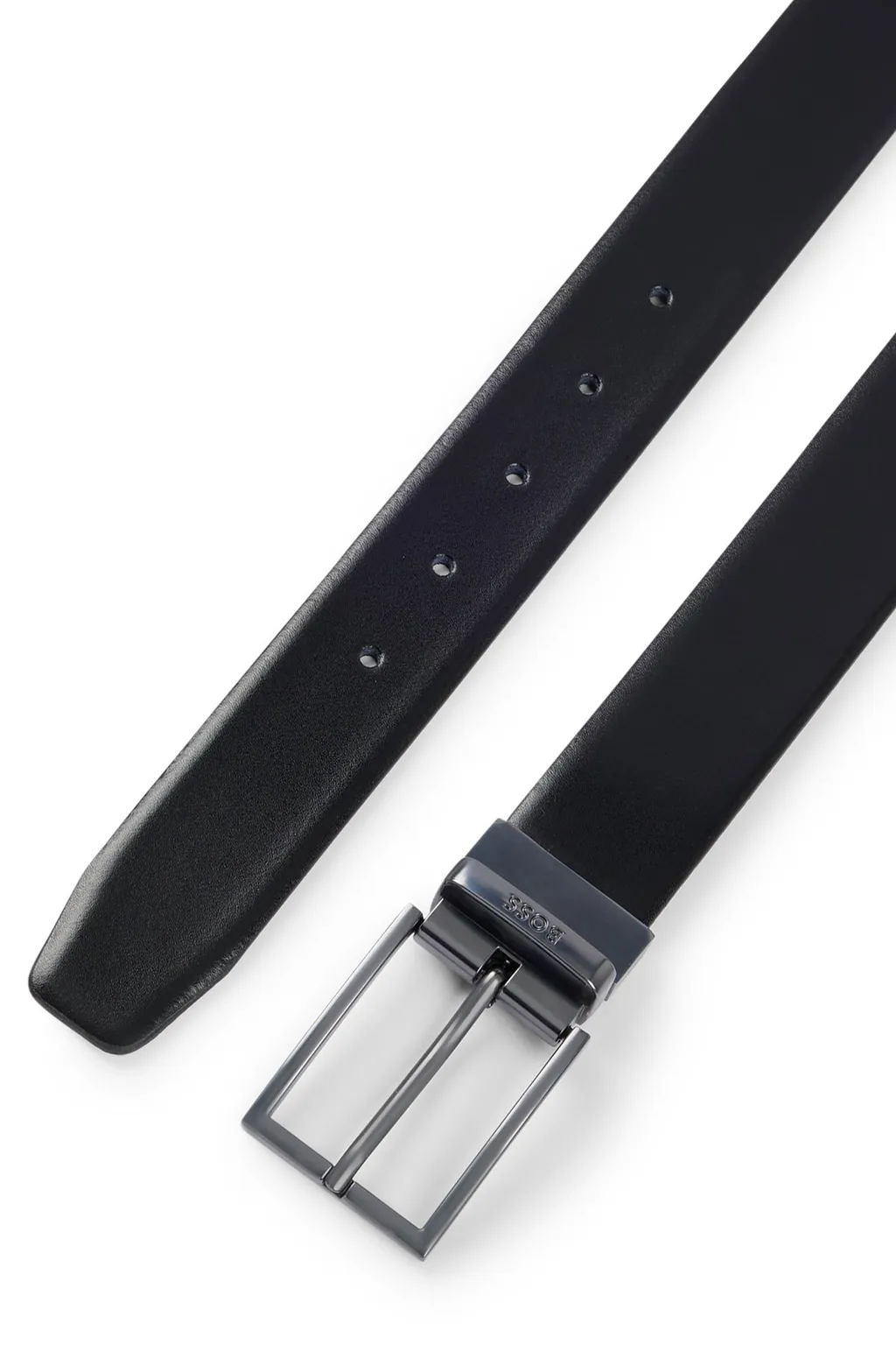 Logo-Engraved Leather Belt