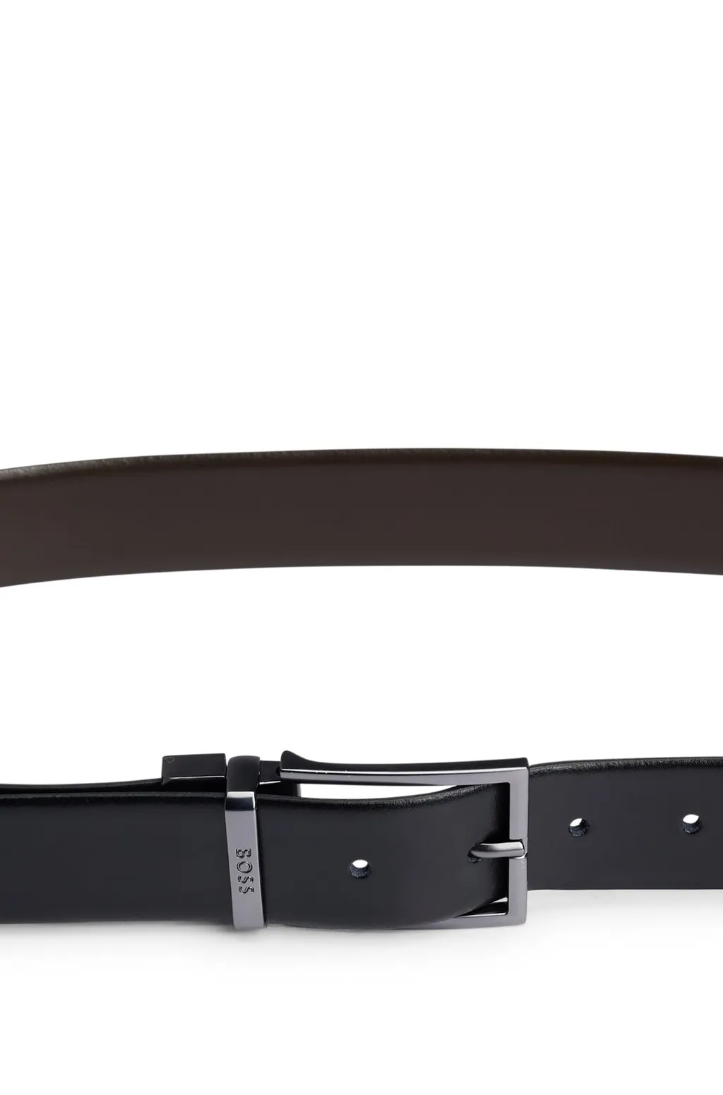 Logo-Engraved Leather Belt