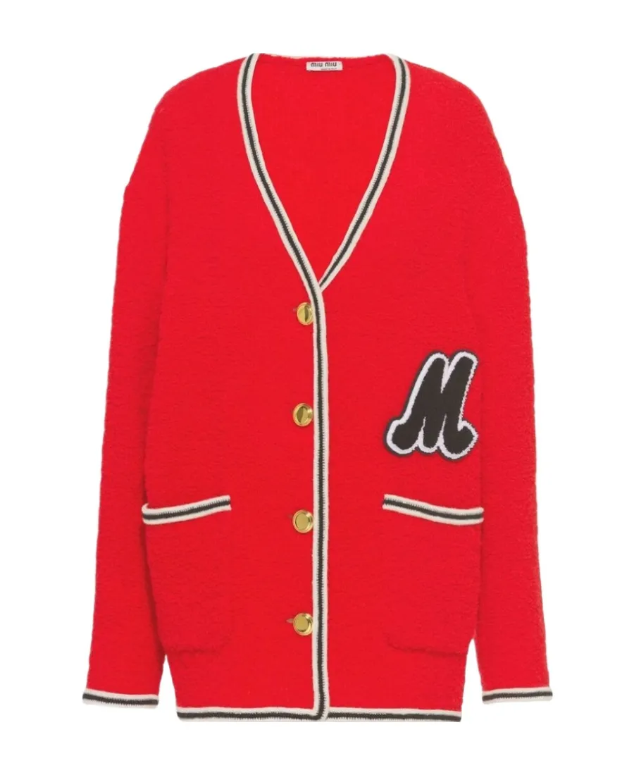 Miu Miu Bouclé V-Neck Cardigan