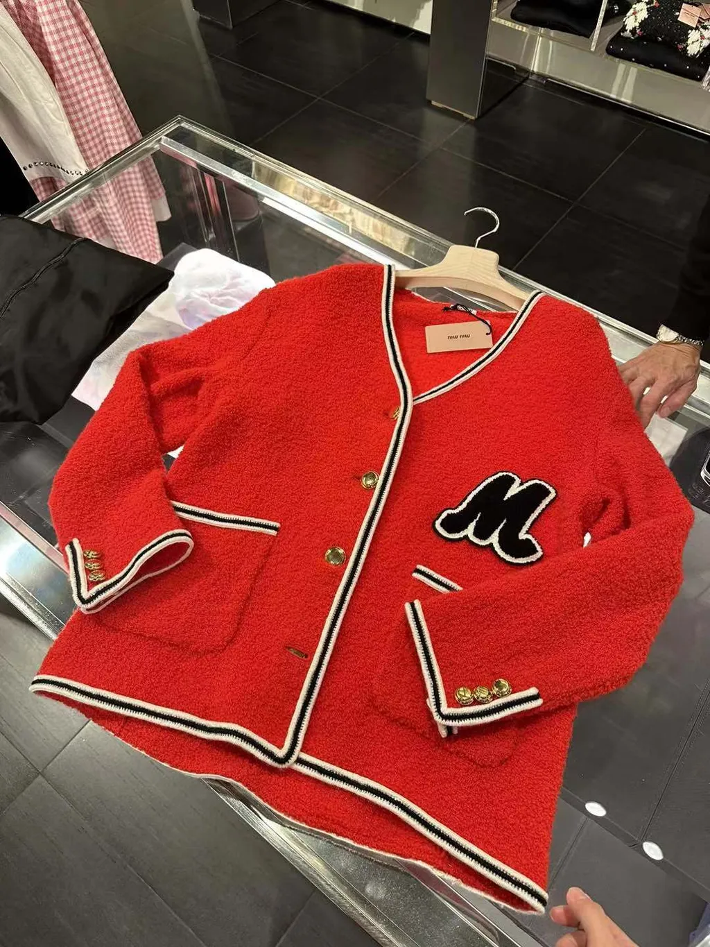 Miu Miu Bouclé V-Neck Cardigan