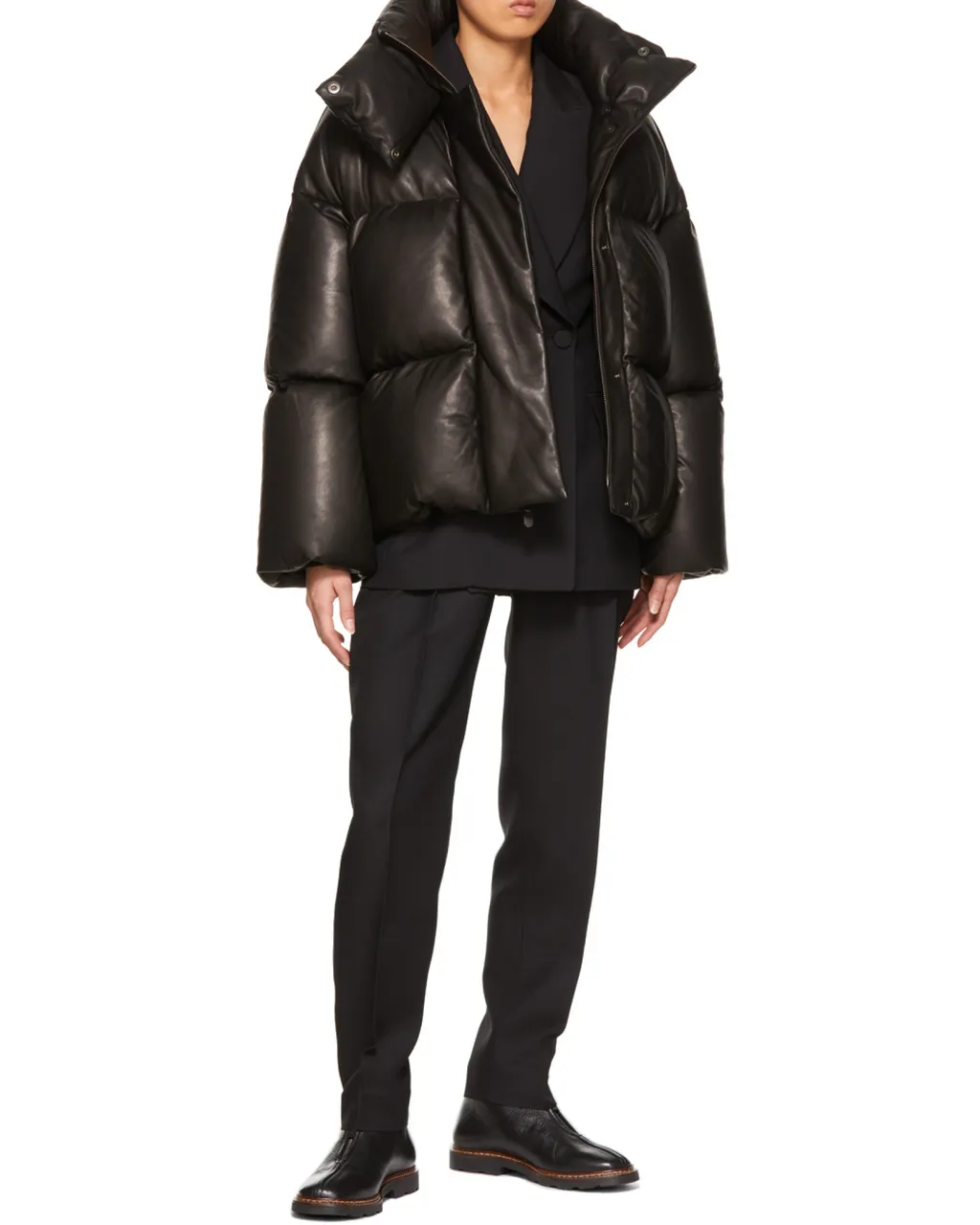 Logo High-Neck Quilted Cotton Suit