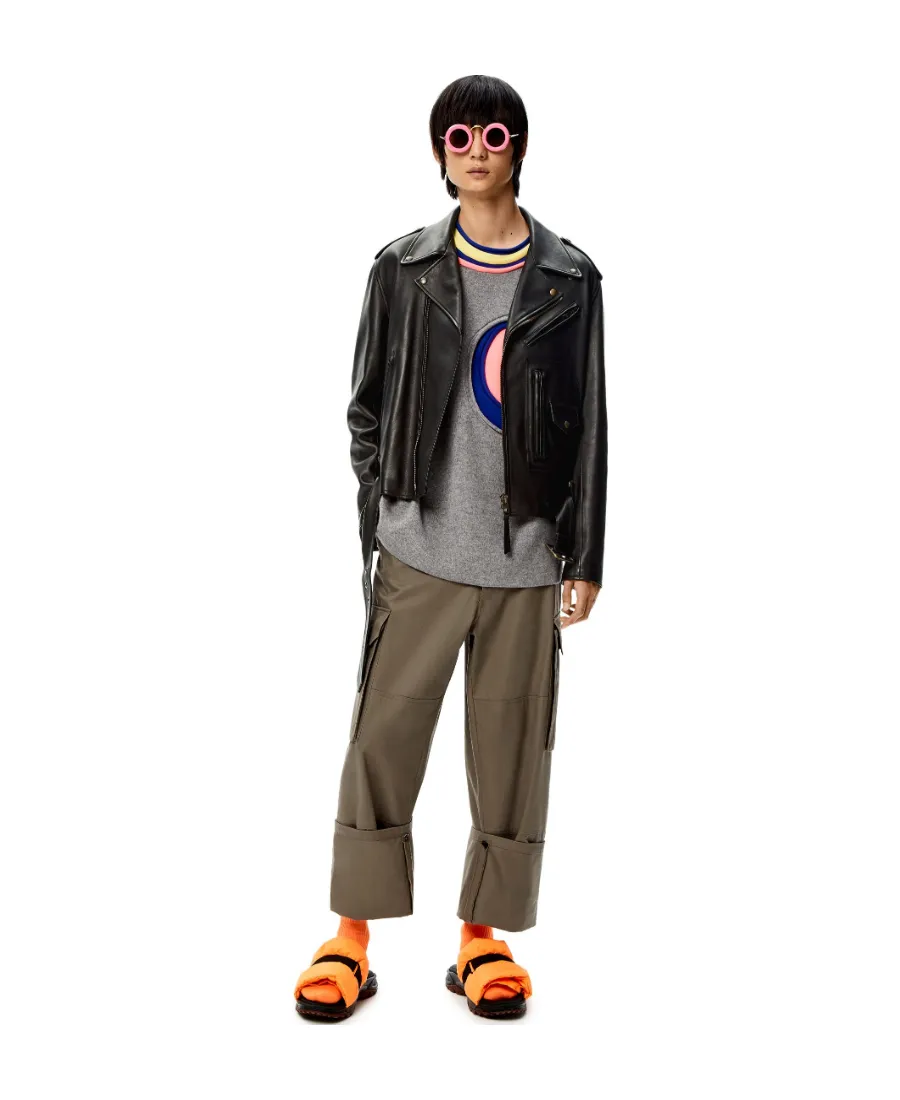 Loewe Zip-Up Long Sleeved Leather Biker Jacket