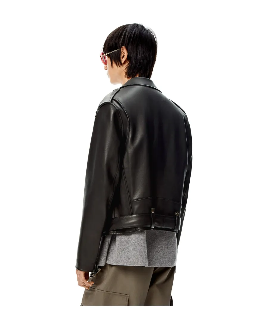 Loewe Zip-Up Long Sleeved Leather Biker Jacket