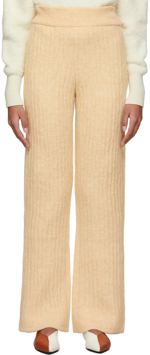 Ribbed-Knit Wool Trousers