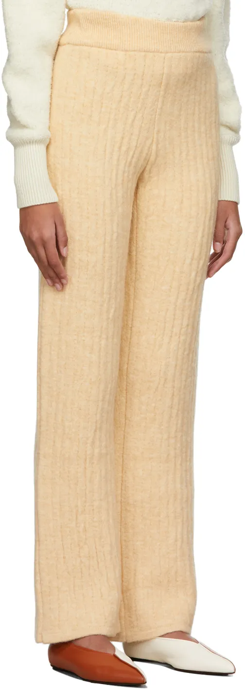 Ribbed-Knit Wool Trousers