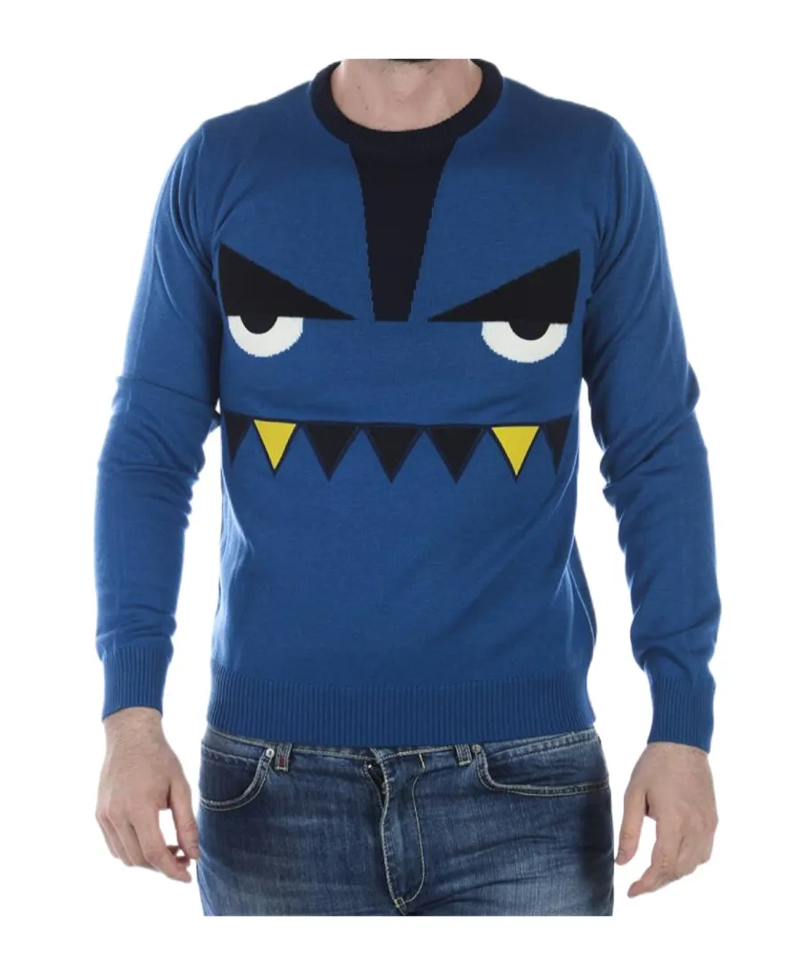 Pattern Jacquard Round-Neck Pullover