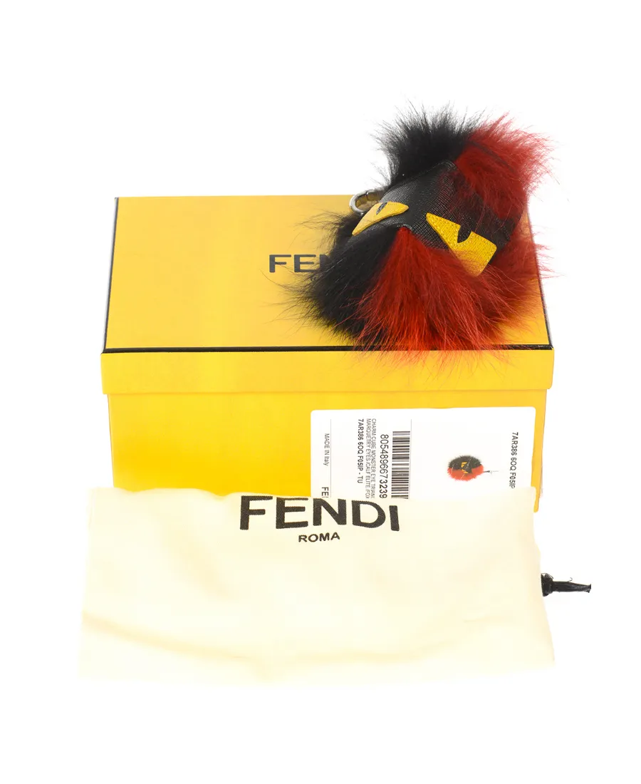 Eye Pattern Fox Fur Key Chain