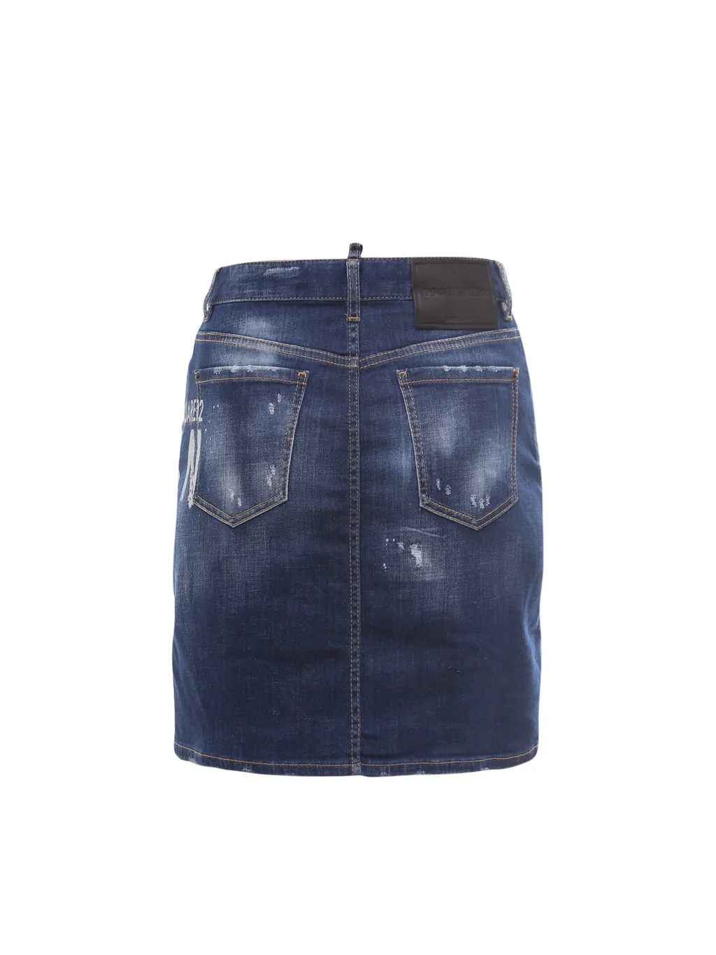 Logo-Print Denim Skirt