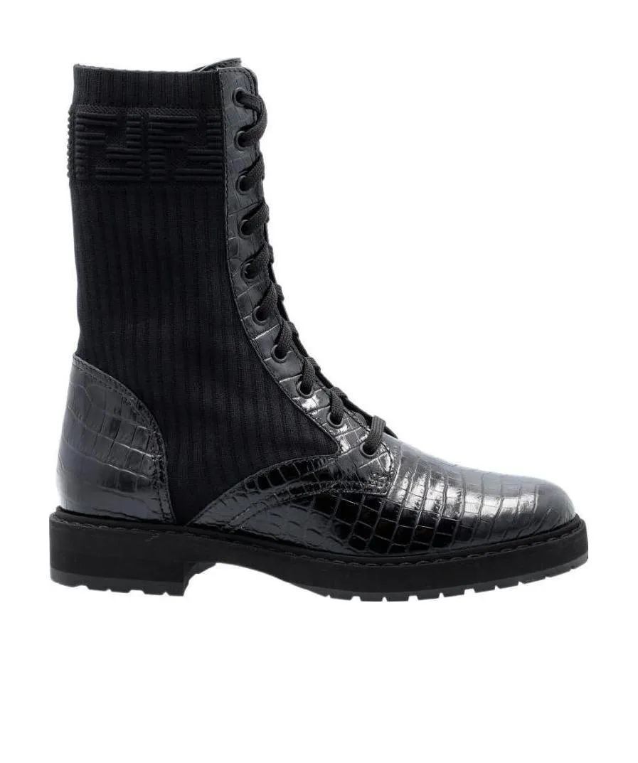 Multi-Panel Lace-Up Boots