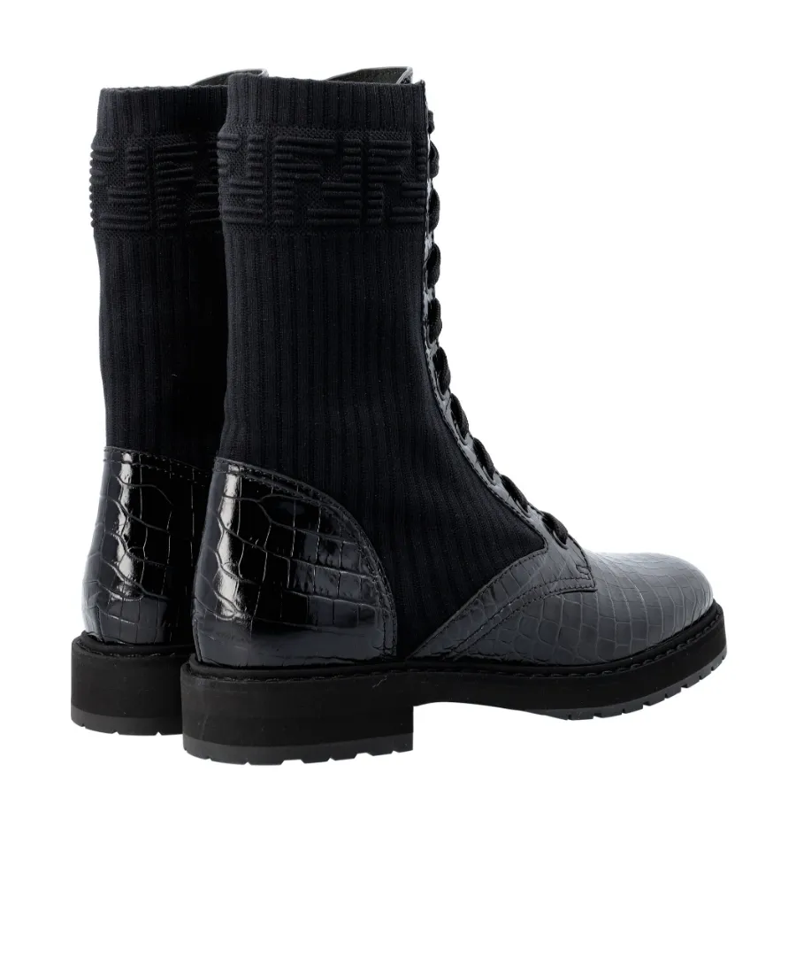 Multi-Panel Lace-Up Boots
