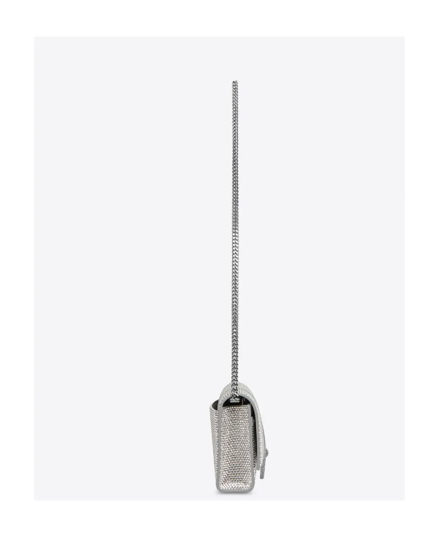 Portafoglio Hourglass Con Catena Con Strass Da Donna In Grigio