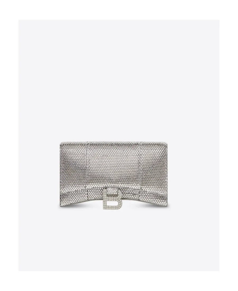 Portafoglio Hourglass Con Catena Con Strass Da Donna In Grigio